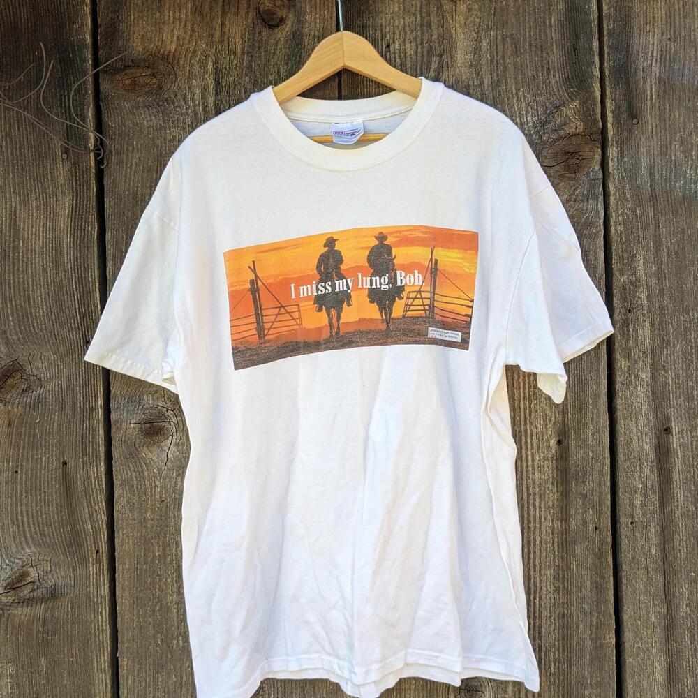 90S Marlboro Satire T-Shirt I Miss My Lung Bob, Anti-Smoking Ad